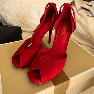 Michael Kors red suede heels!